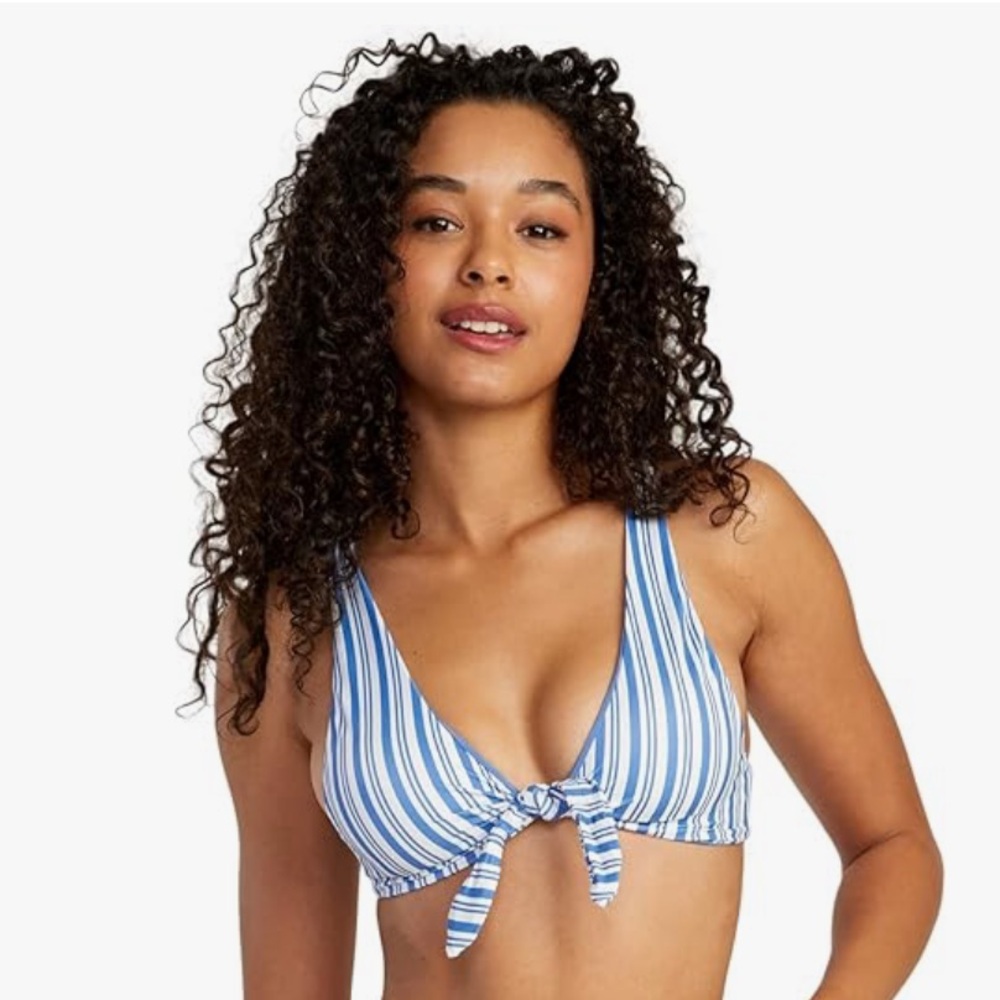 RVCA Tie Front Bralette Bikini Top NWT